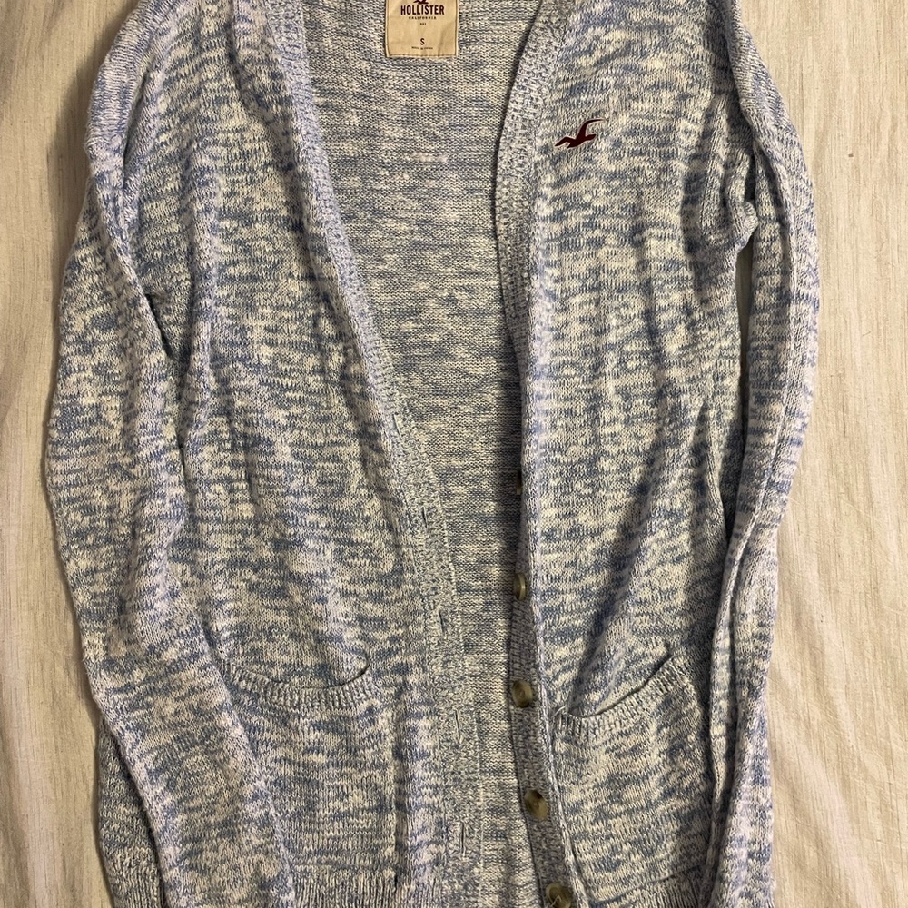Hollister Blue Knit Cardigan